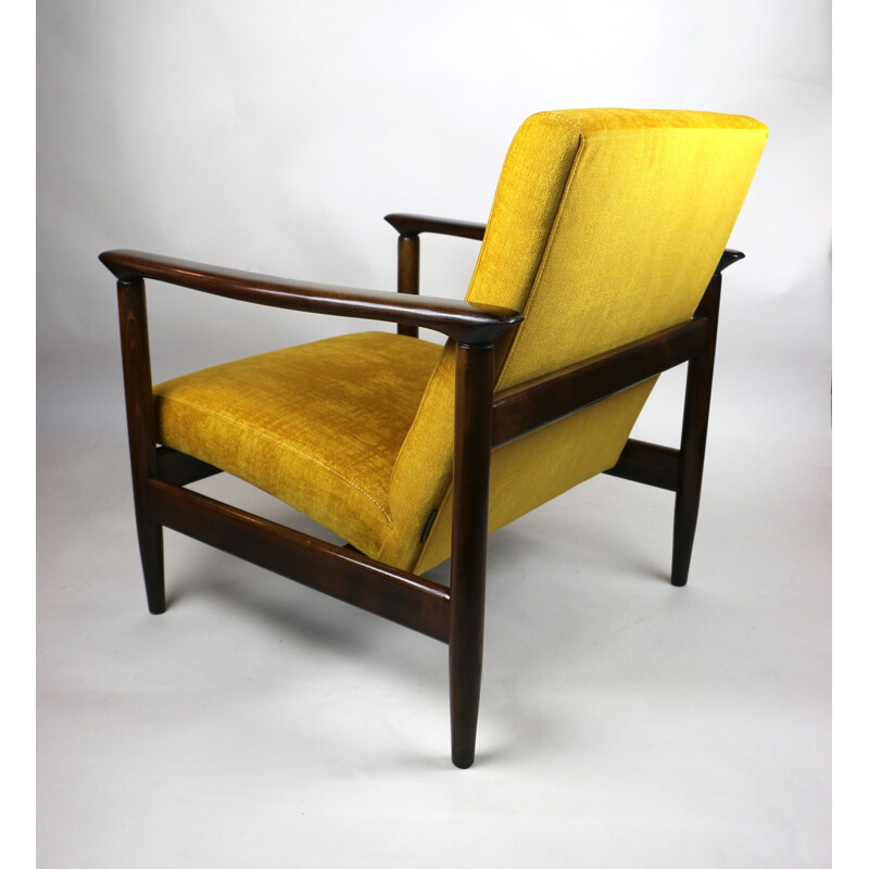 Vintage Yellow gold chameleon Armchair by Edmund Homa 1970s