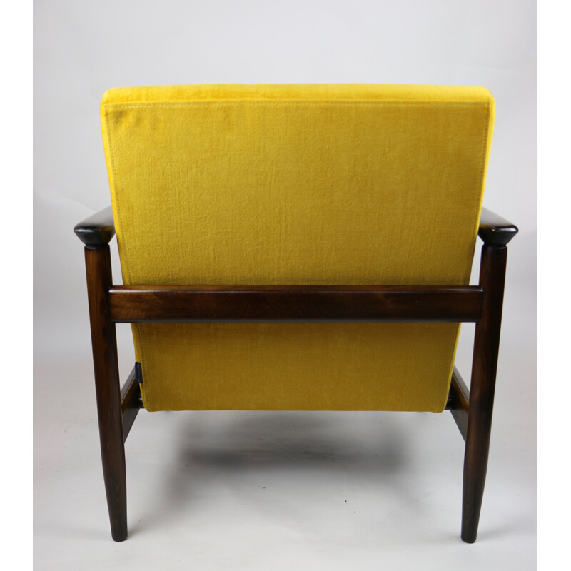 Vintage Yellow gold chameleon Armchair by Edmund Homa 1970s