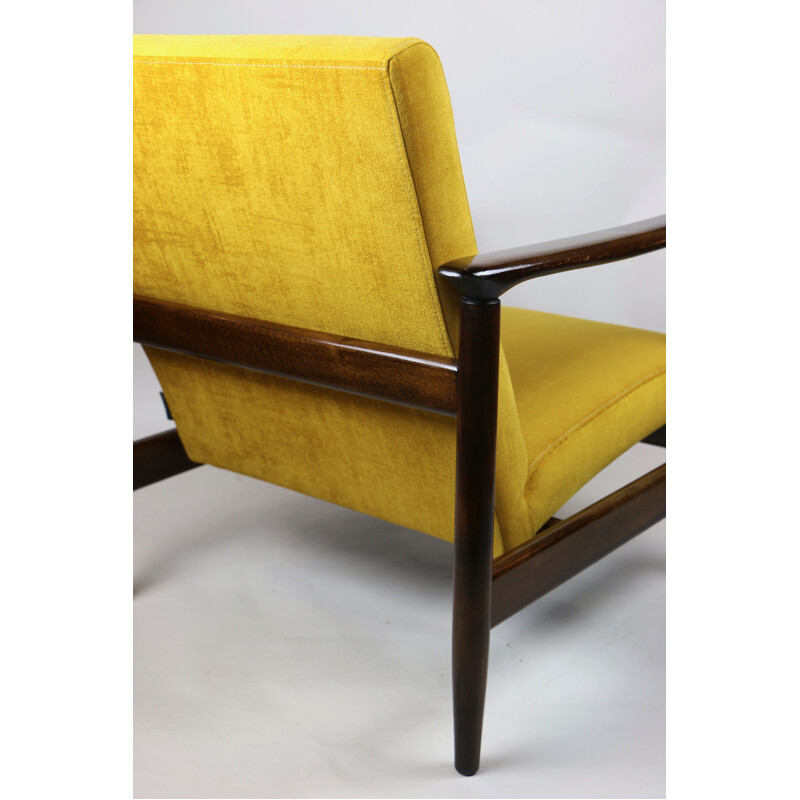 Vintage Yellow gold chameleon Armchair by Edmund Homa 1970s