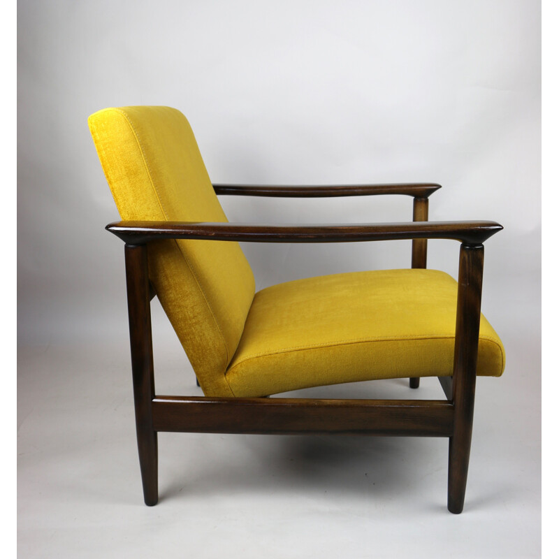 Vintage Yellow gold chameleon Armchair by Edmund Homa 1970s