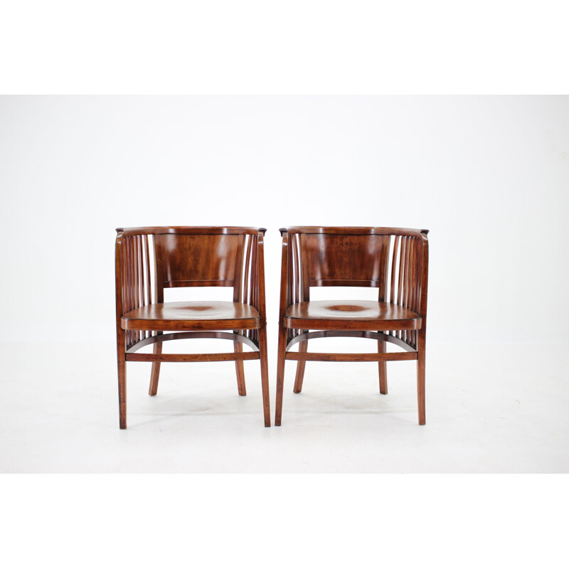 Vintage Marcel Kammerer Wooden Sofa and Chairs for Gebruder Thonet 1910s