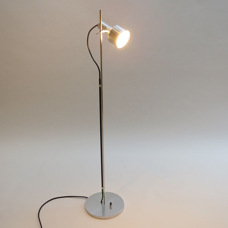 Vintage Peter Nelson Aluminium Single Spot Floor Lamp Early 1960s