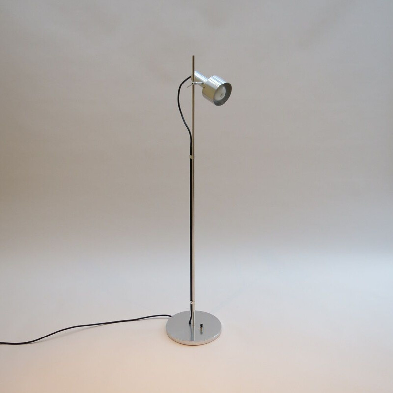 Vintage Peter Nelson Aluminium Single Spot Floor Lamp Early 1960s