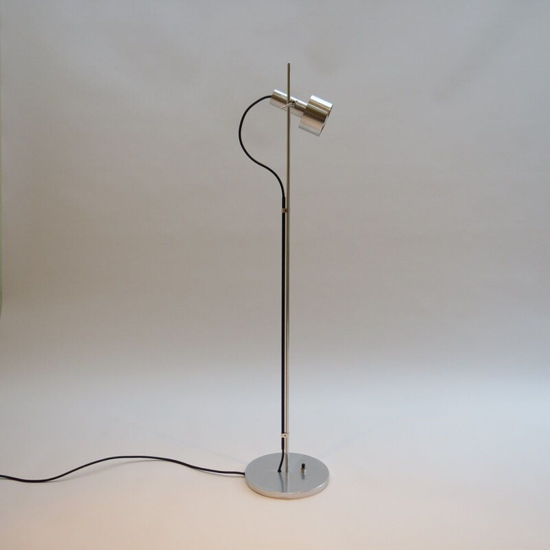 Vintage Peter Nelson Aluminium Single Spot Floor Lamp Early 1960s
