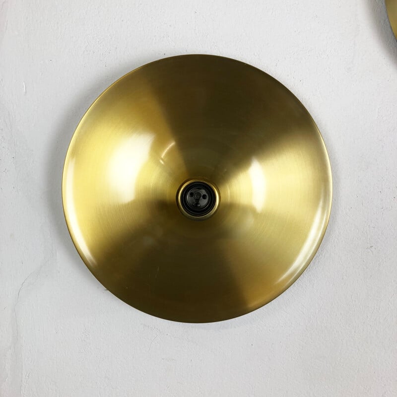 Set of 3 vintage Gold Charlotte Perriand Wall Light by Honsel Germany 1960s