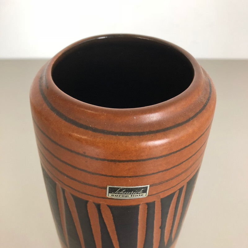 Vase vintage de Fat Lava en poterie par Scheurich Allemagne 1970