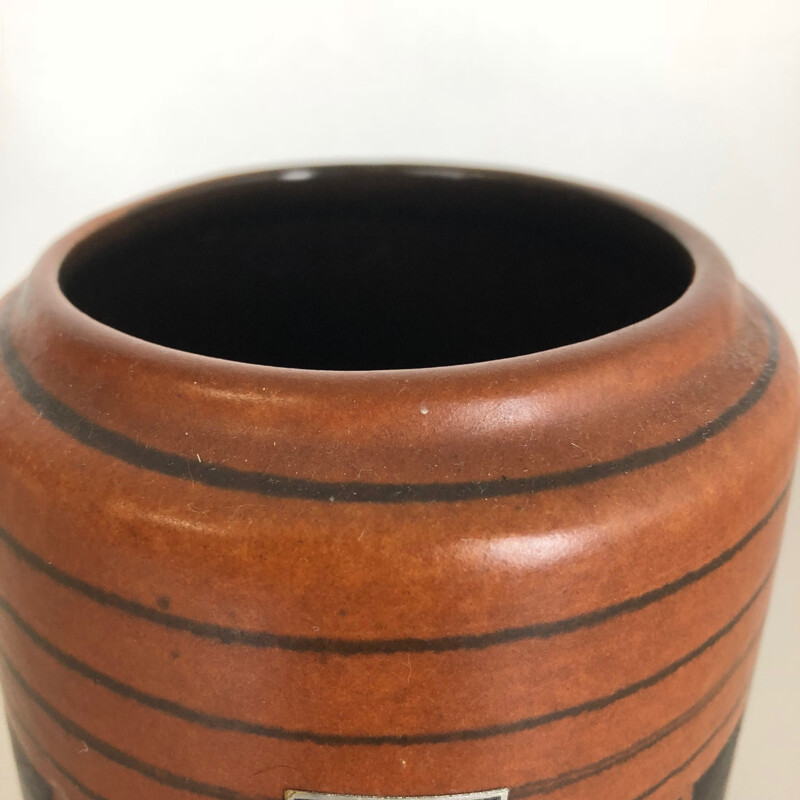 Vintage Pottery Fat Lava Vase by Scheurich Germany 1970s