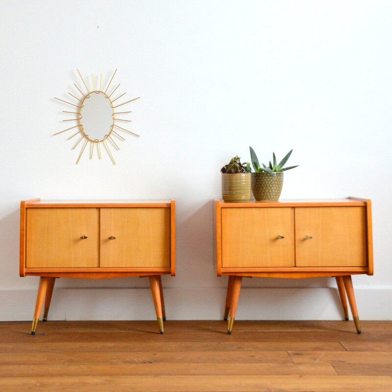 Pair of vintage bedside tables 1960s