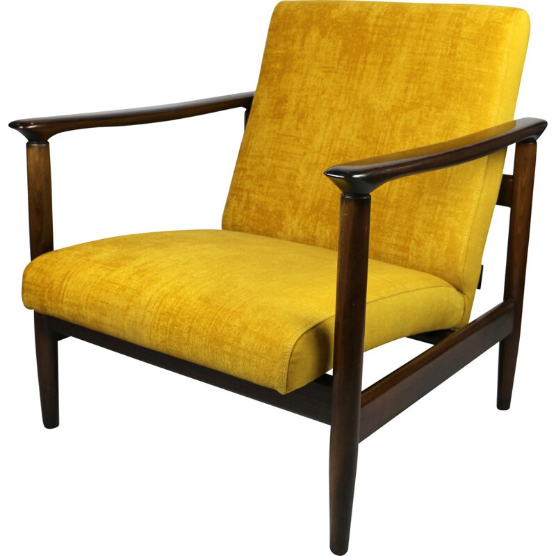 Vintage Yellow gold chameleon Armchair by Edmund Homa 1970s