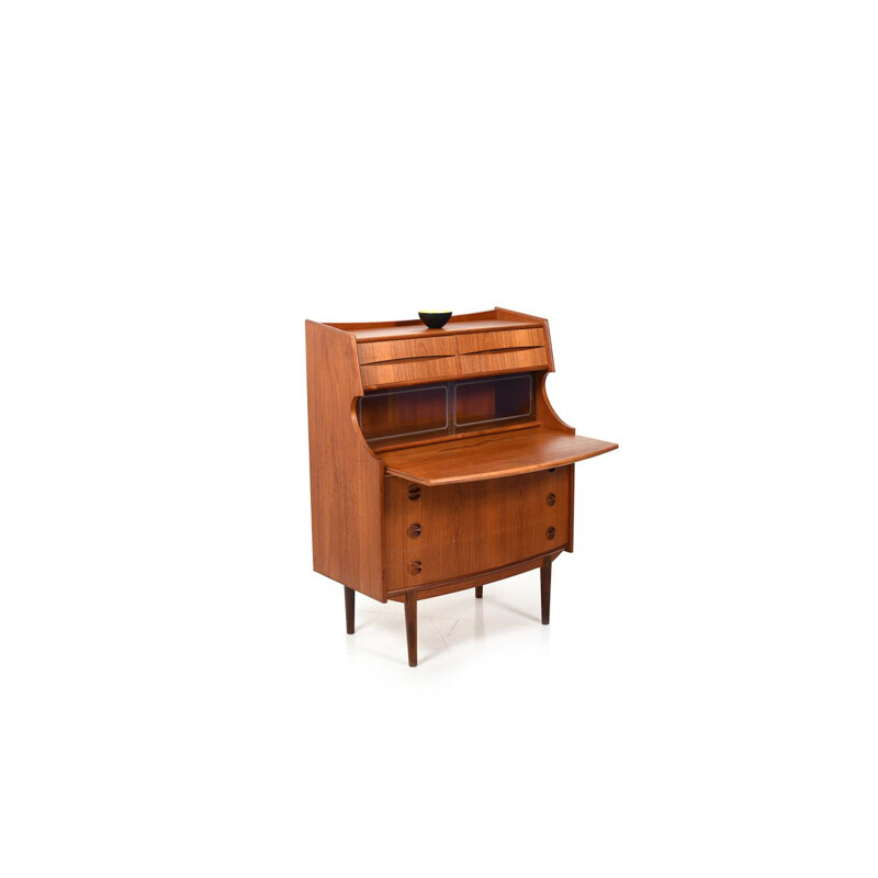 Mid-Century Teak Secretary with curved Front Danish