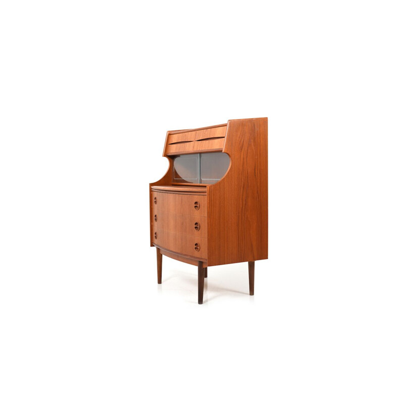 Mid-Century Teak Secretary with curved Front Danish