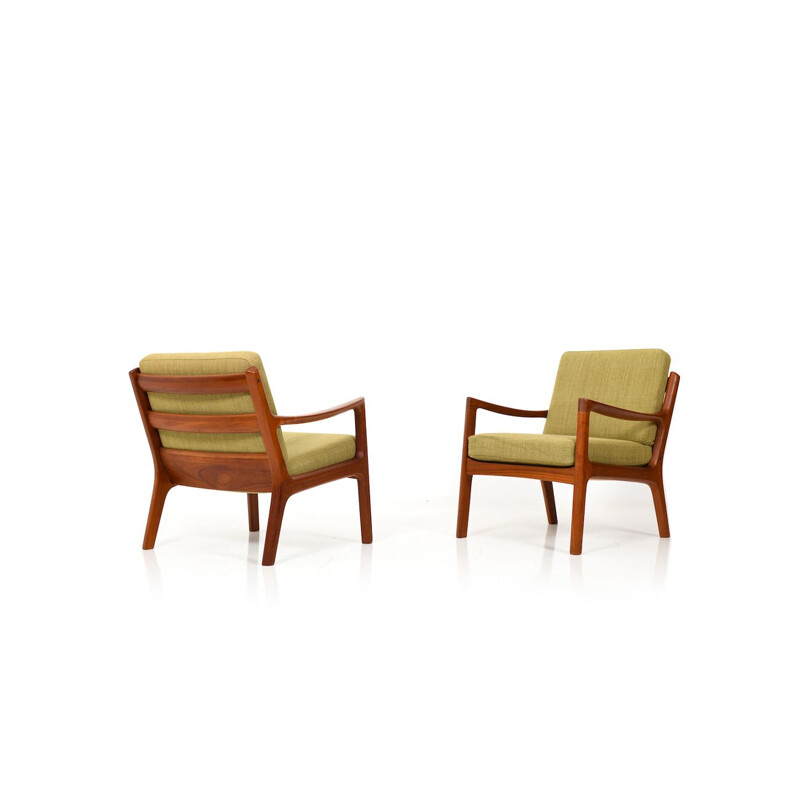 Pair of vintage Senator Teak Easychairs by Ole Wanscher