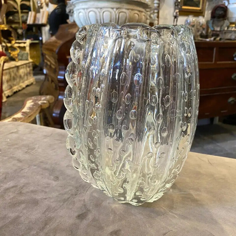 Vase vintage en verre de Murano Barovier Toso 1960