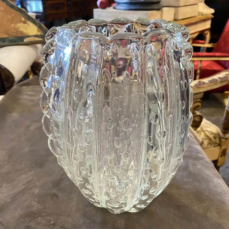 Vintage Murano glass vase Barovier Toso 1960s