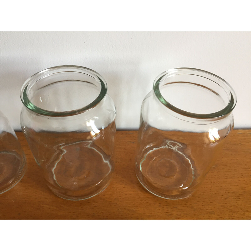 Set of 4 vintage glass jars