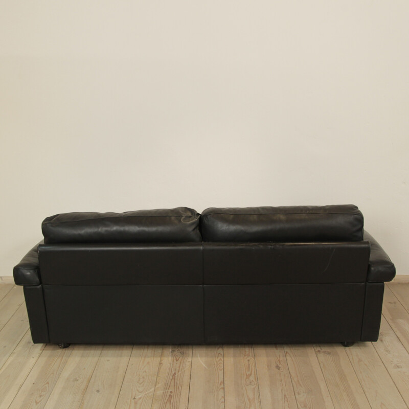Sofa three-seater leather, Tito AGNOLI  - 1970s