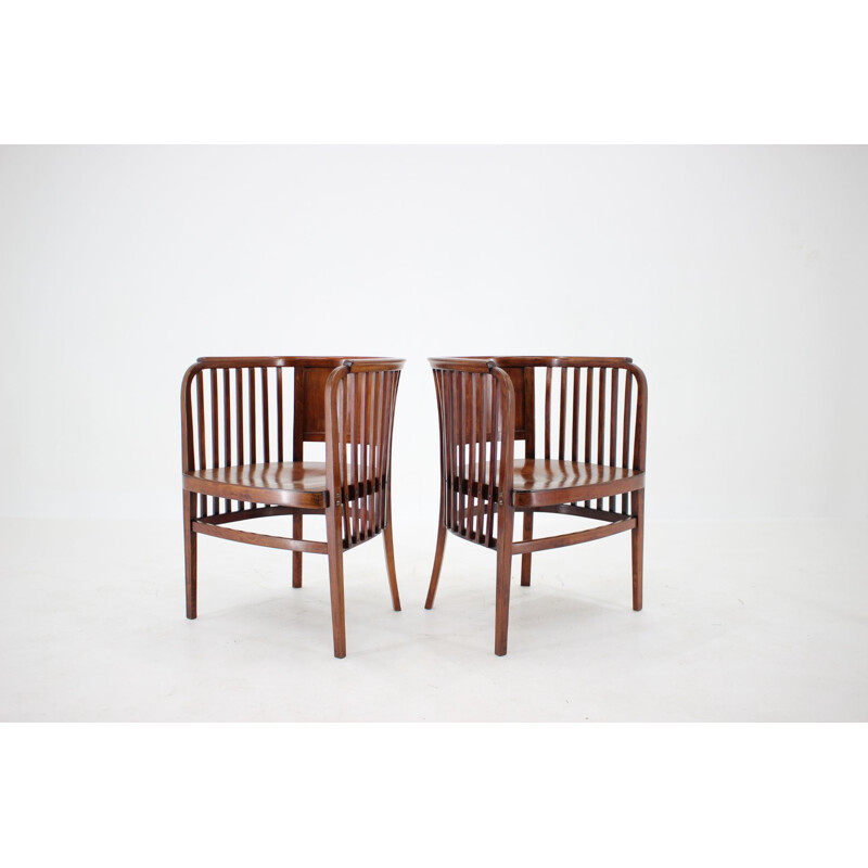 Paire de chaises vintage en bois Marcel Kammerer pour Gebruder Thonet 1910
