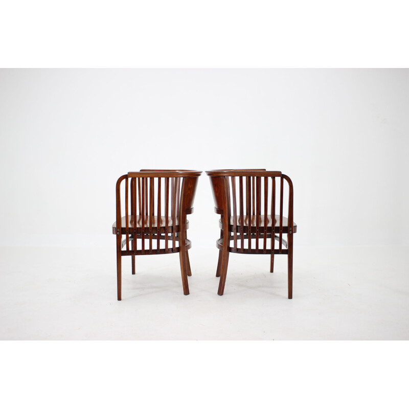 Pair of vintage Marcel Kammerer Wooden Chairs for Gebruder Thonet 1910s