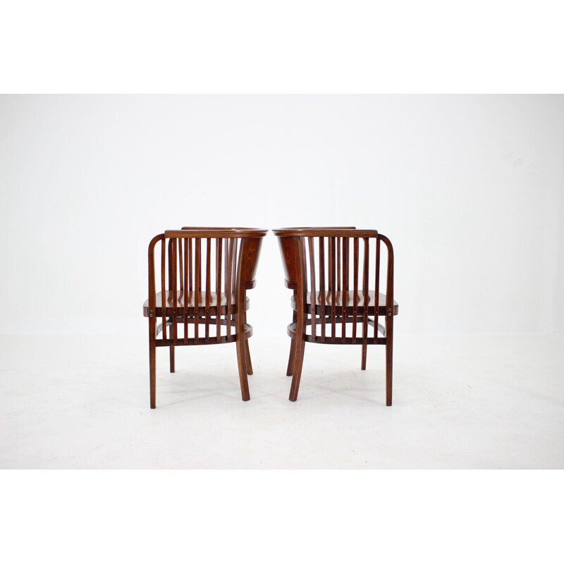 Pair of vintage Marcel Kammerer Wooden Chairs for Gebruder Thonet 1910s