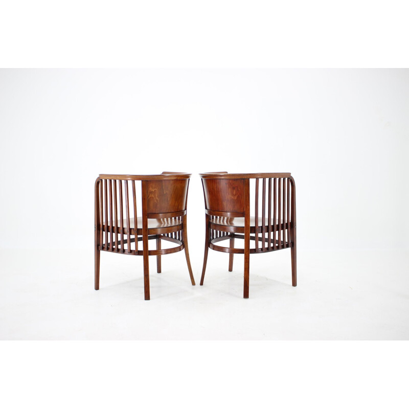 Pair of vintage Marcel Kammerer Wooden Chairs for Gebruder Thonet 1910s