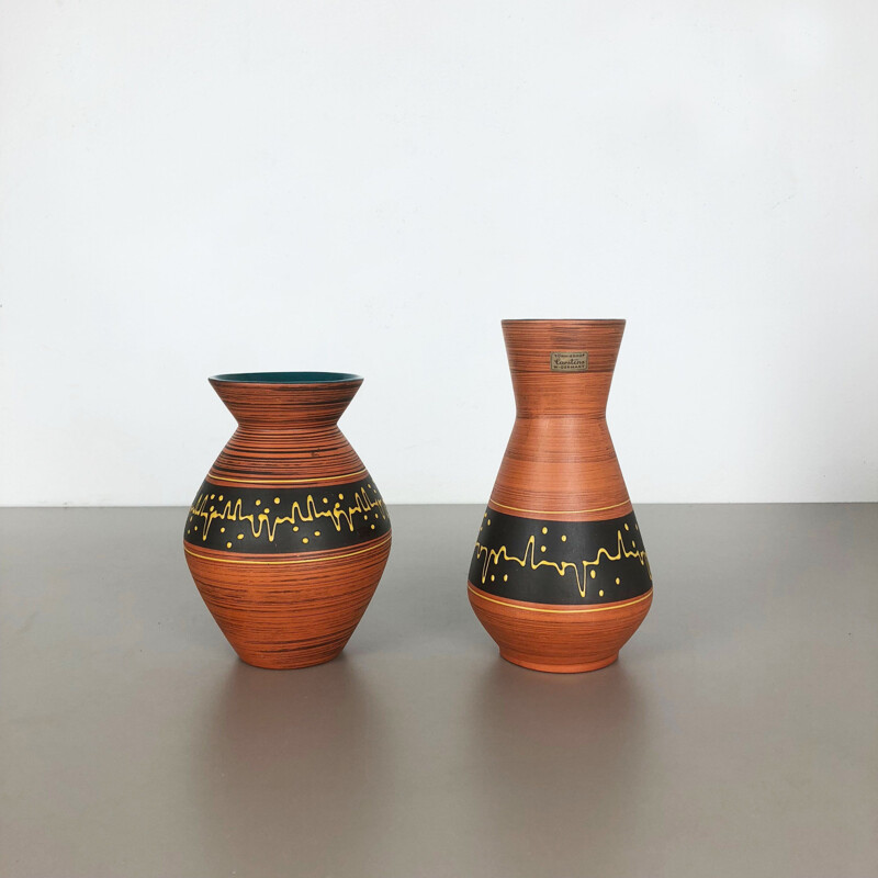 Pareja de jarrones de cerámica vintage de Heinz Siery para Carstens Tönnieshof, Alemania 1960