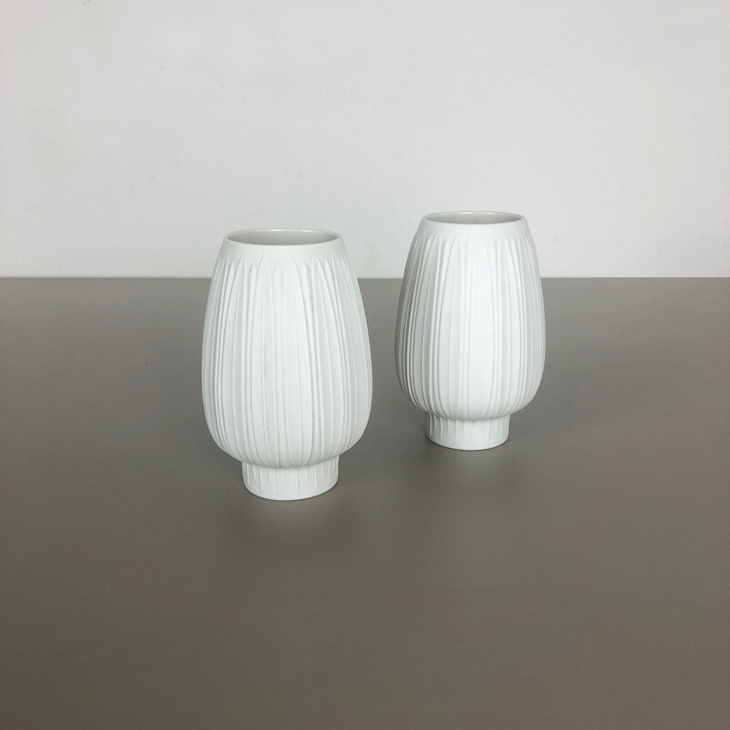 Par de vasos de porcelana vintage de Heinrich Selb Alemanha 1970