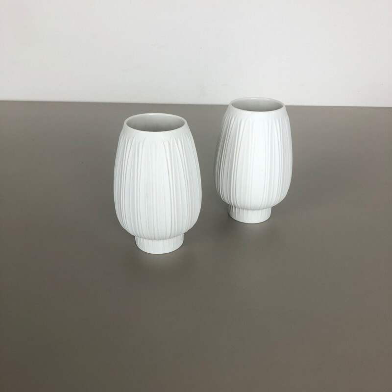 Paire de vases vintage en porcelaine par Heinrich Selb Allemagne 1970