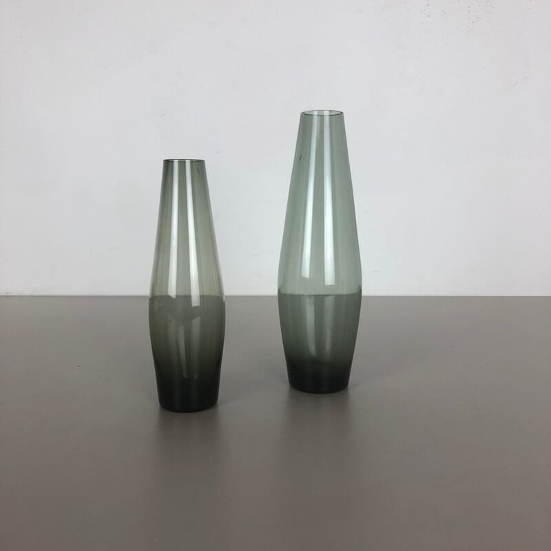 Pair of vintage turmaline vases by Wilhelm Wagenfeld for WMF, Germany 1960