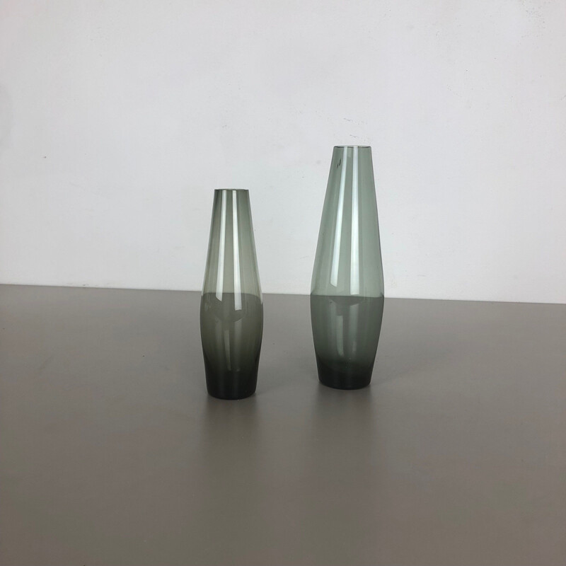 Pair of vintage turmaline vases by Wilhelm Wagenfeld for WMF, Germany 1960