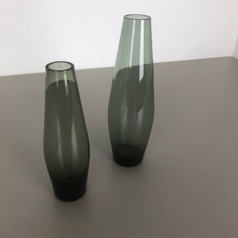 Pair of vintage turmaline vases by Wilhelm Wagenfeld for WMF, Germany 1960