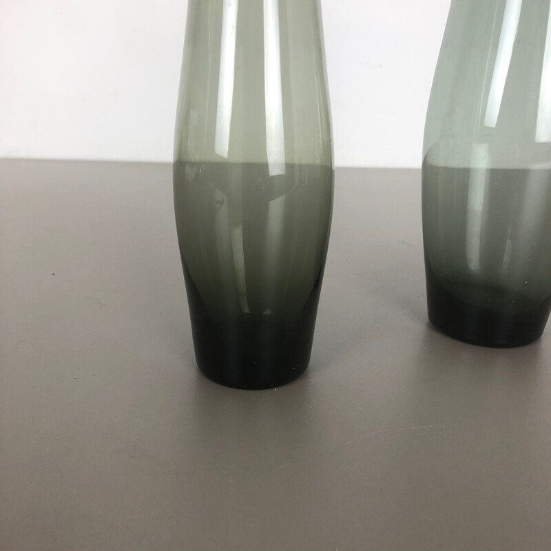 Pair of vintage turmaline vases by Wilhelm Wagenfeld for WMF, Germany 1960