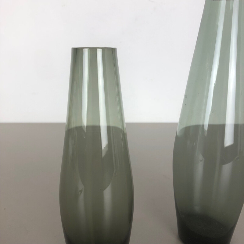 Pair of vintage turmaline vases by Wilhelm Wagenfeld for WMF, Germany 1960