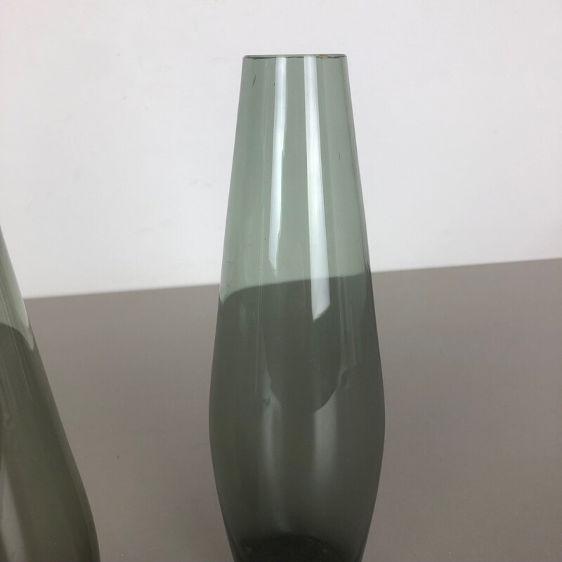 Pair of vintage turmaline vases by Wilhelm Wagenfeld for WMF, Germany 1960