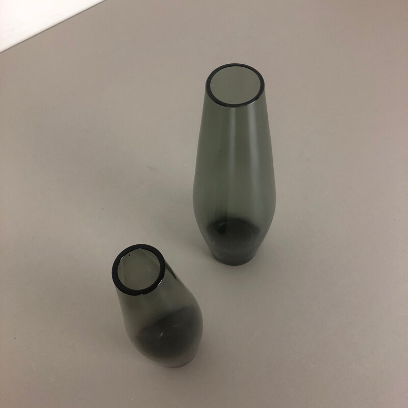 Pair of vintage turmaline vases by Wilhelm Wagenfeld for WMF, Germany 1960