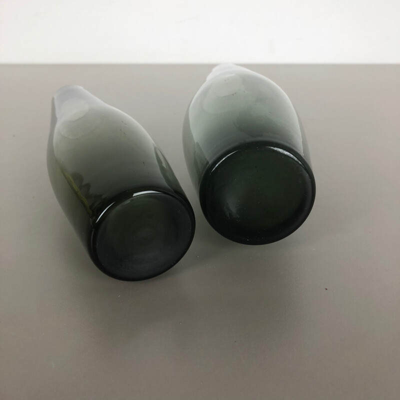 Pair of vintage turmaline vases by Wilhelm Wagenfeld for WMF, Germany 1960