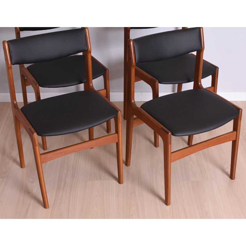 Set of 4 vintage solid teak chairs by Erik Buch for O.D. Mobler, Denmark 1960