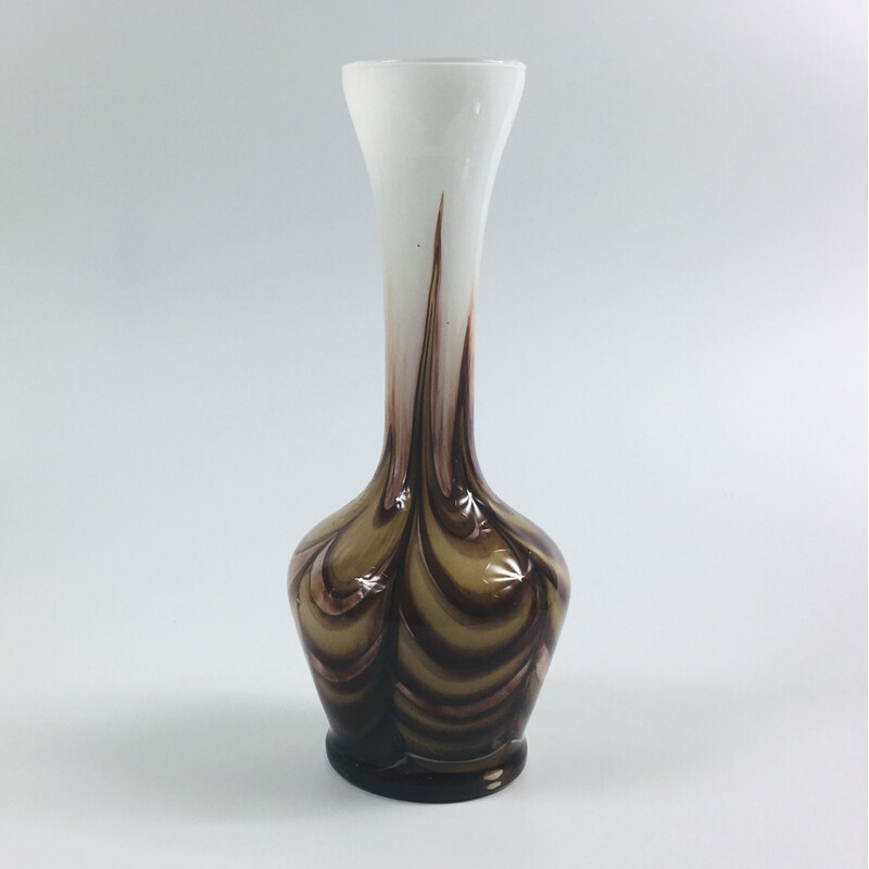 Vase vintage en verre de Murano par Carlo Moretti Italie 1970