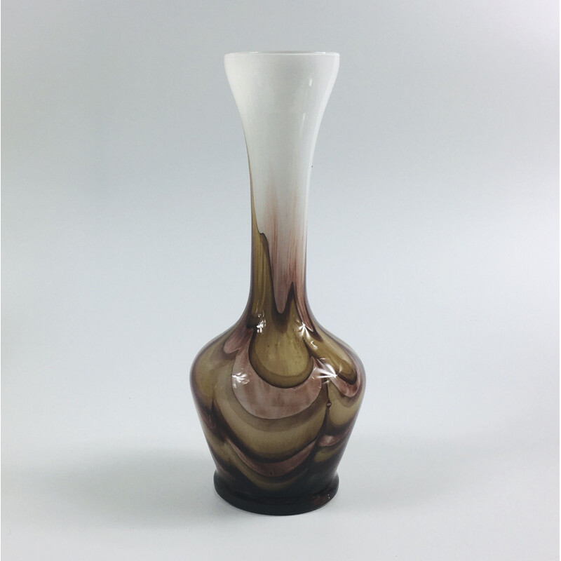 Vase vintage en verre de Murano par Carlo Moretti Italie 1970