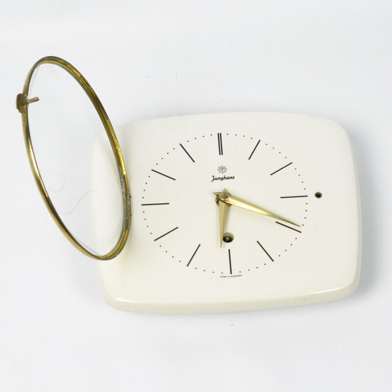 Vintage Junghans ceramic wall clock Germany 1950s