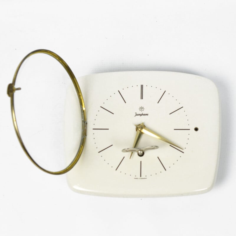 Vintage Junghans ceramic wall clock Germany 1950s