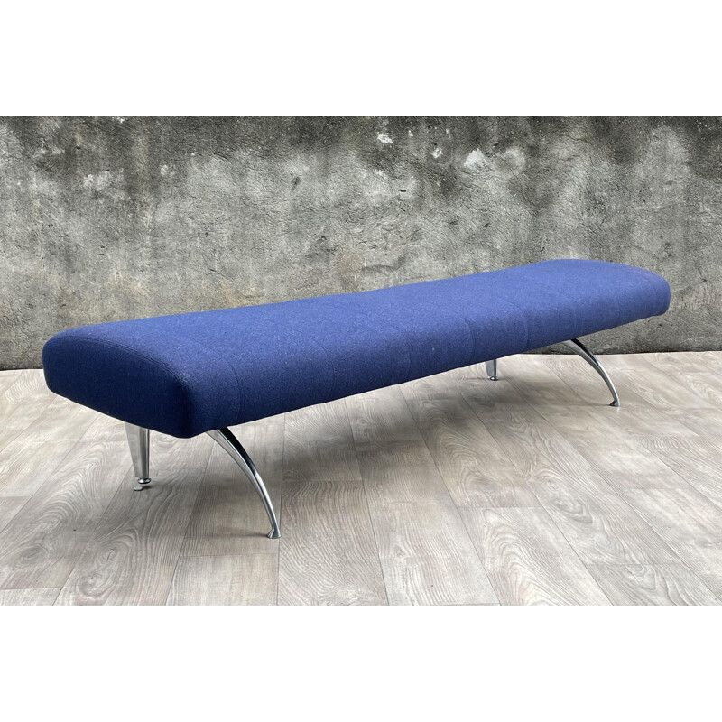 Vintage bench in steel covered with polyurethane foam by Rodolfo Dordoni for Moroso, 1980