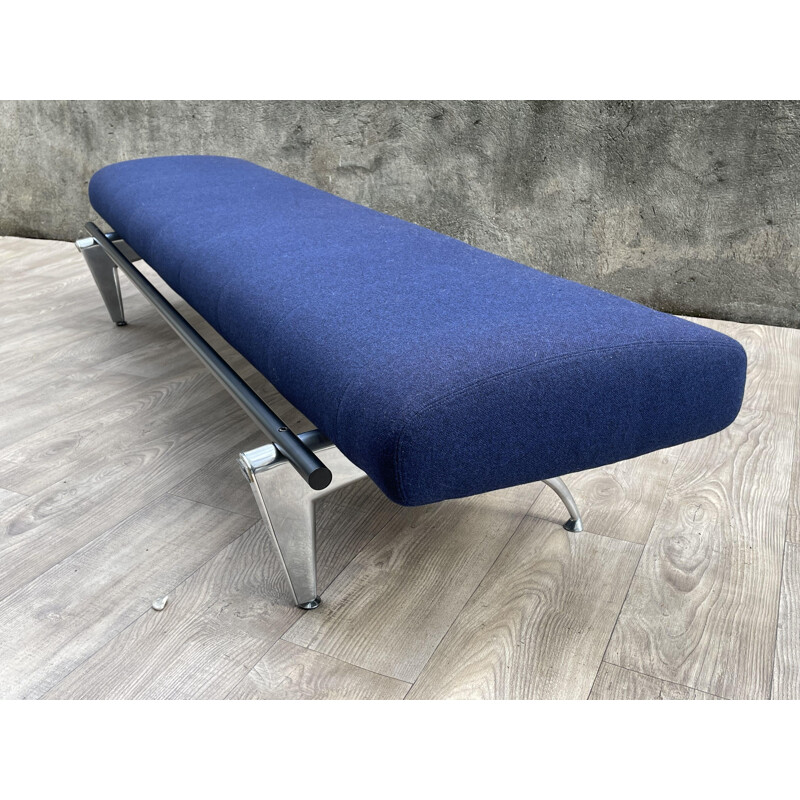 Vintage bench in steel covered with polyurethane foam by Rodolfo Dordoni for Moroso, 1980