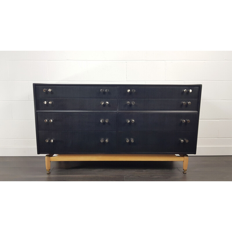 Vintage G-Plan Black Double Chest of Drawers 1960s
