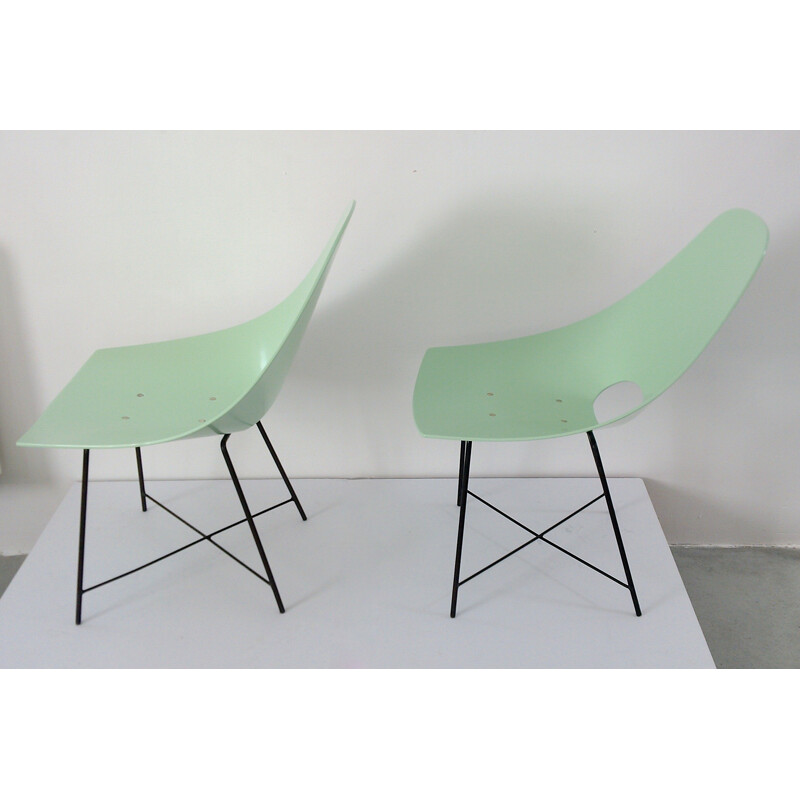 Pair of wooden chairs, Augusto BOZZI - 1950s