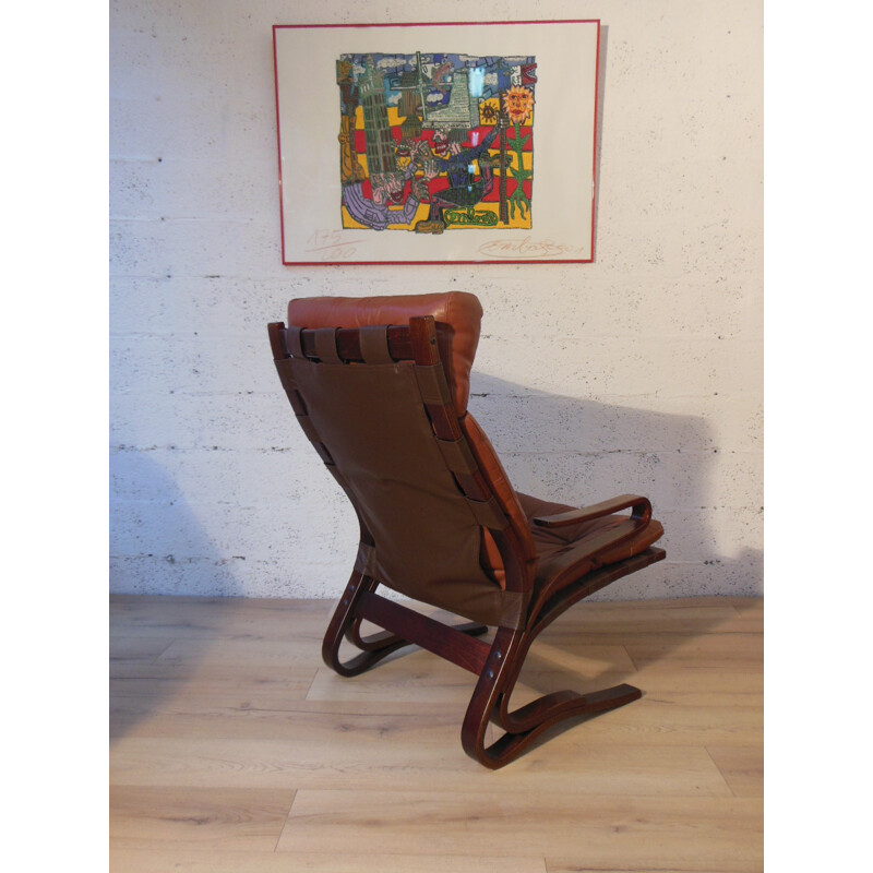 Leather chair and ottoman, Ingmar RELLING - 70