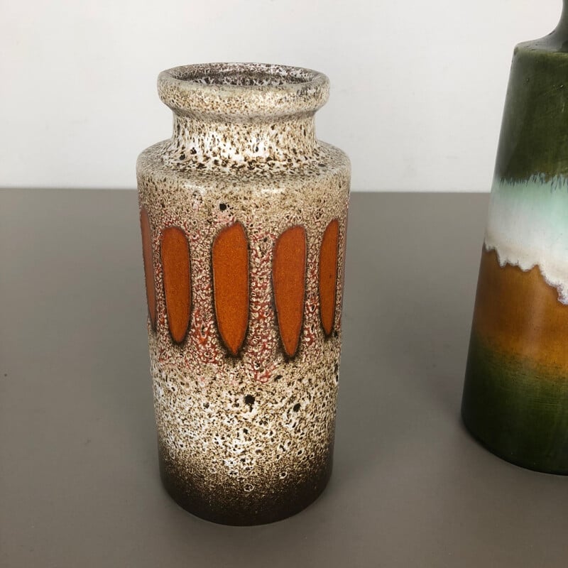 Ensemble de 3 vases vintage en céramique par Scheurich, Allemagne 1970