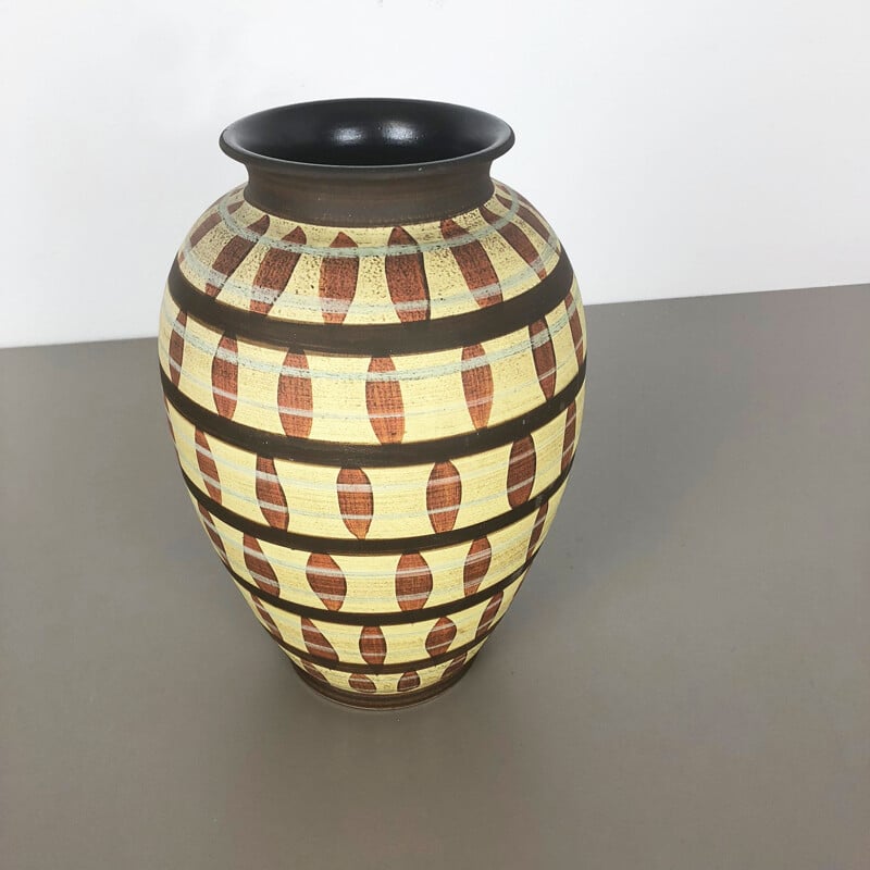 Vase vintage abstrait en céramique par Simon Peter Gerz, Allemagne 1950
