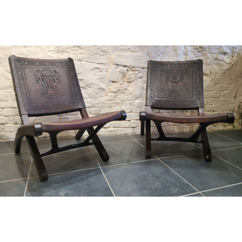Paar vintage fauteuils van Angel Pazmino 1960