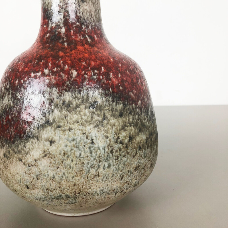 Vase vintage abstrait en céramique colorée par Karlsruher Majolika, Allemagne 1950