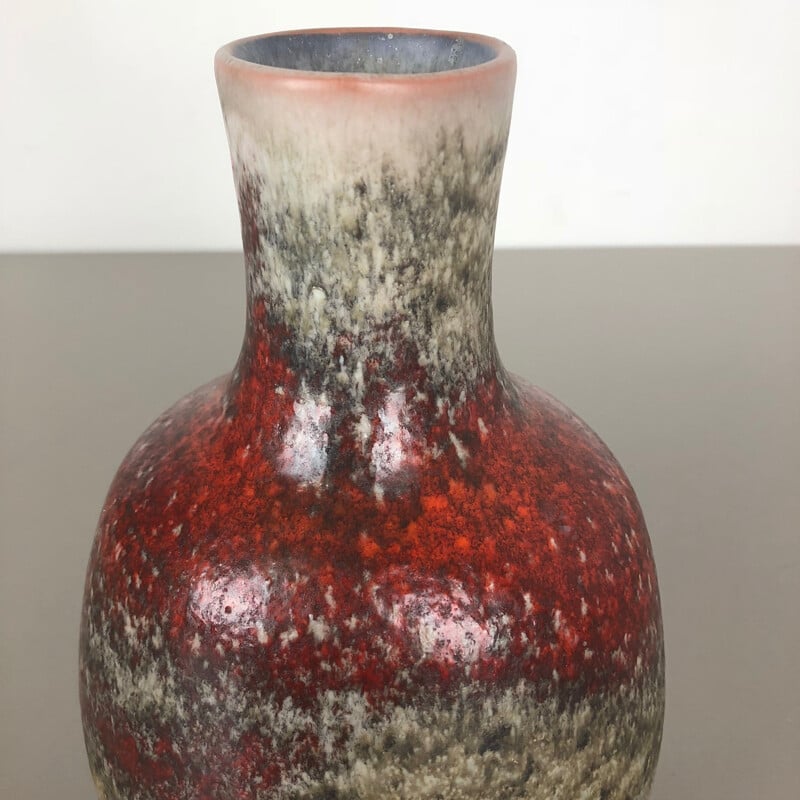 Vase vintage abstrait en céramique colorée par Karlsruher Majolika, Allemagne 1950